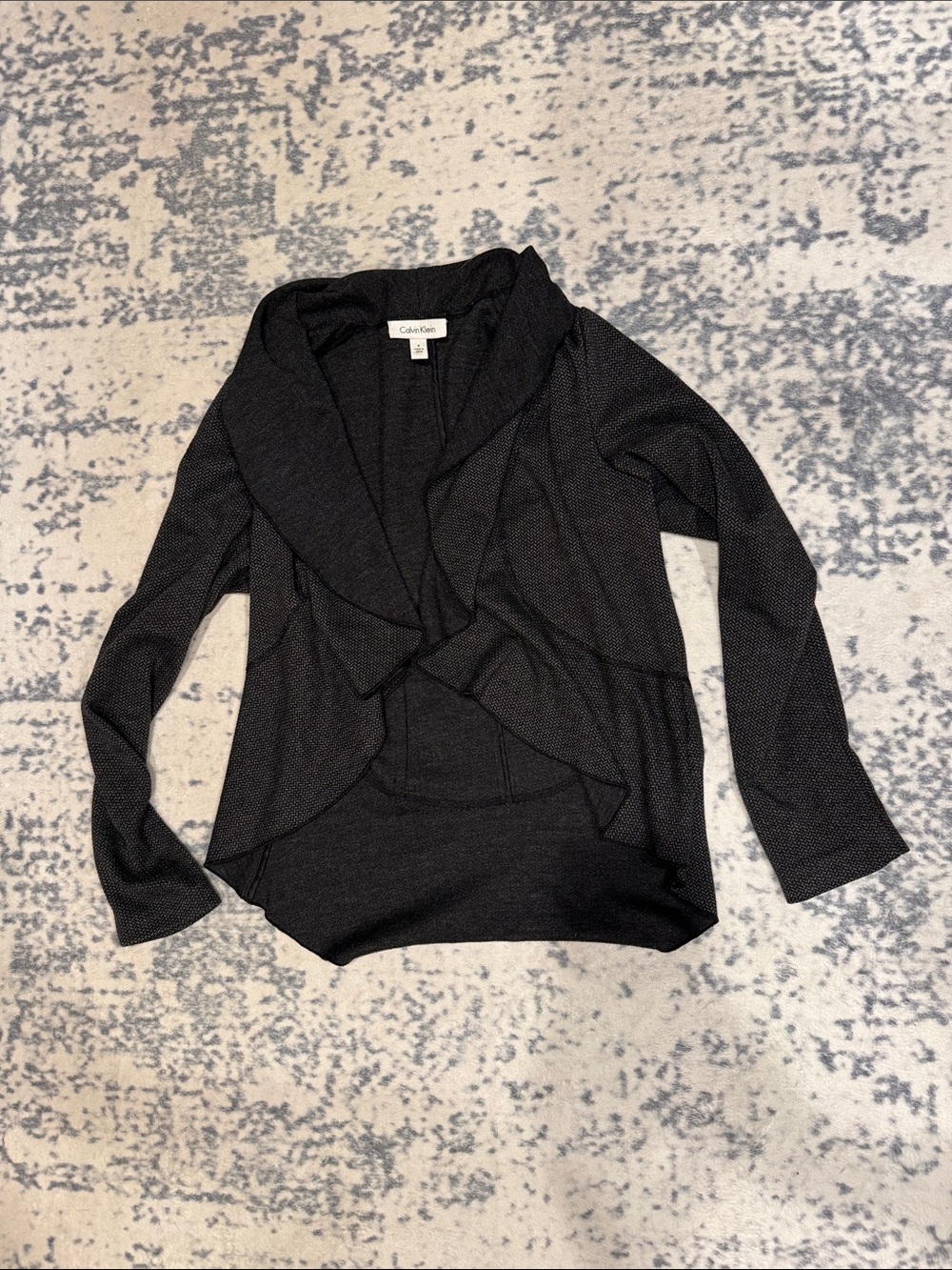 Calvin Klein Black Draped Knit Cardigan